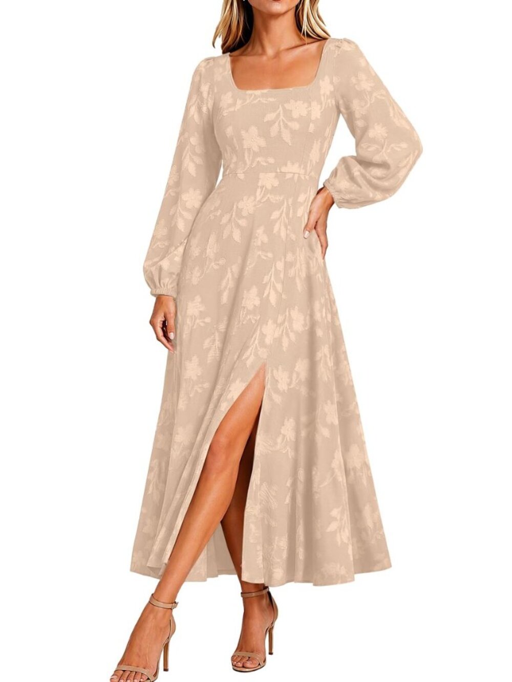 Womens Fall Wedding Guset Dress Formal Long Sleeve Maxi Dresses